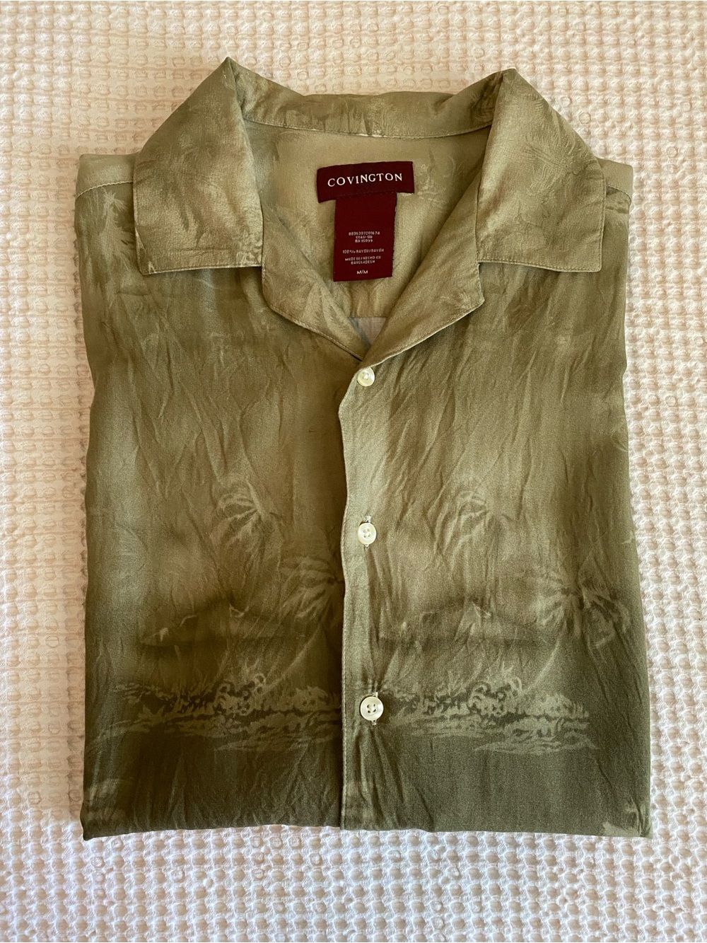COVINGTON Men’s Hawaiian Short Sleeve Ombré Shirt - M